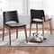 Baxton Studio Afton Mid-Century Modern Black Faux Leather Upholstered and 2-Piece Wood Dining Chair Set Set of 2 188-11923-ZORO - alternate 1